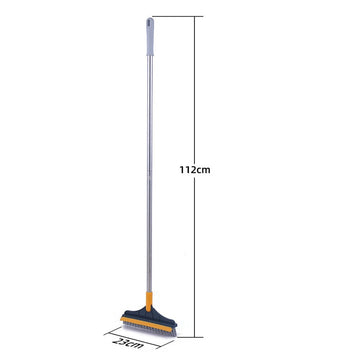 SqueekyScrub - 120° Triangular Rotating Floor Scrub Brush With Long Handle