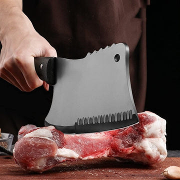 SharpChop - Black Blade Stainless Steel Butcher Knife